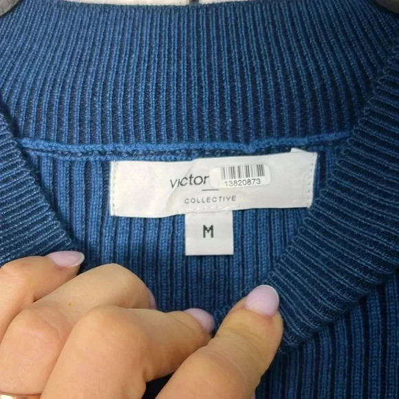 Victor Alfaro Royal Blue ribbed sweater size M - Picture 3 of 6